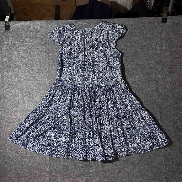 Lemlem Women's Flutter Sleeve Blue and White Animal Print Mini Dress Size Small - Picture 2 of 7